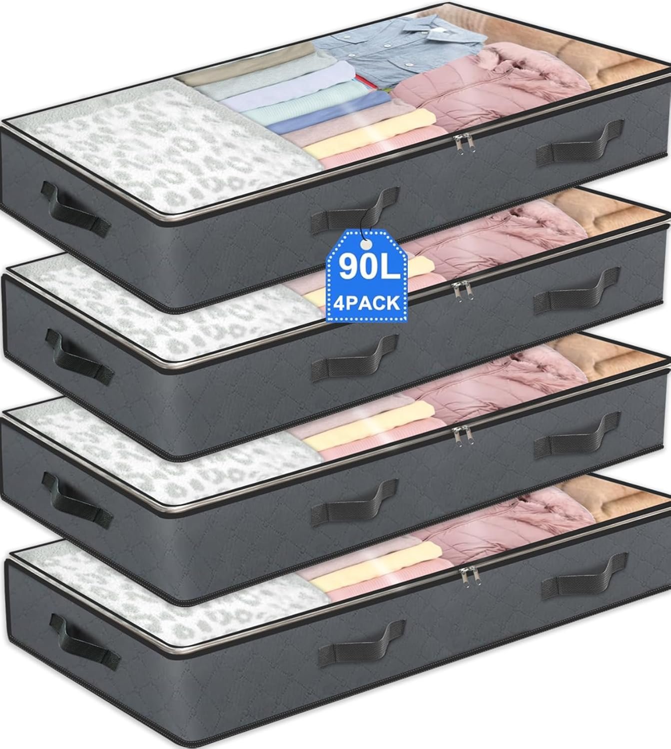 71DkIG0UxTL._AC_SL1500_ 4 Pack Under Bed Storage - 图片 1