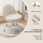 Comfy Velvet Swivel Desk Chair - 图片 5