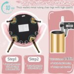 Petal Makeup Vanity Chair with Back - 图片 2