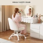 Comfy Velvet Swivel Desk Chair - 图片 4