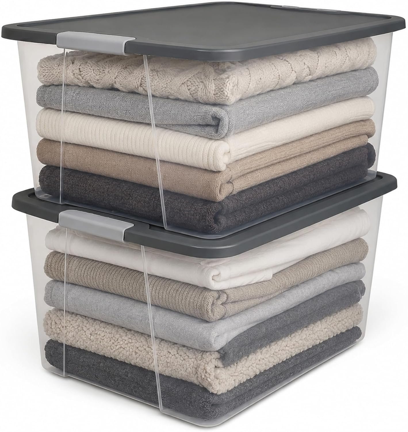 71ZD4Vya4iL._AC_SL1500_ Clear Plastic Storage Bin - 图片 1