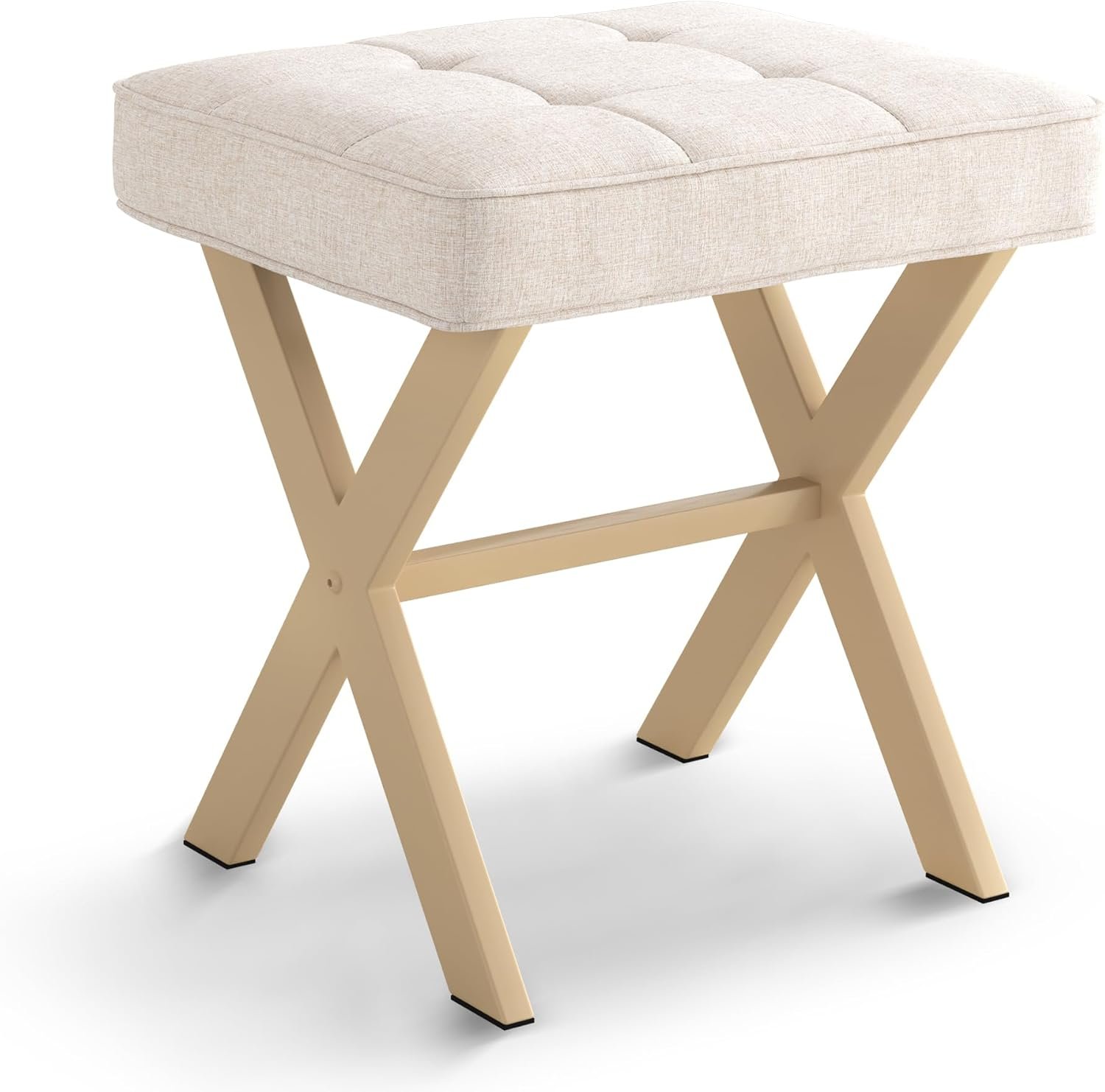 71gXOWC57jL._AC_SL1500_ Square Linen Makeup Stool - 图片 1