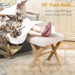 Square Linen Makeup Stool - 图片 2