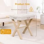 Square Linen Makeup Stool - 图片 8