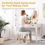 Square Linen Makeup Stool - 图片 7