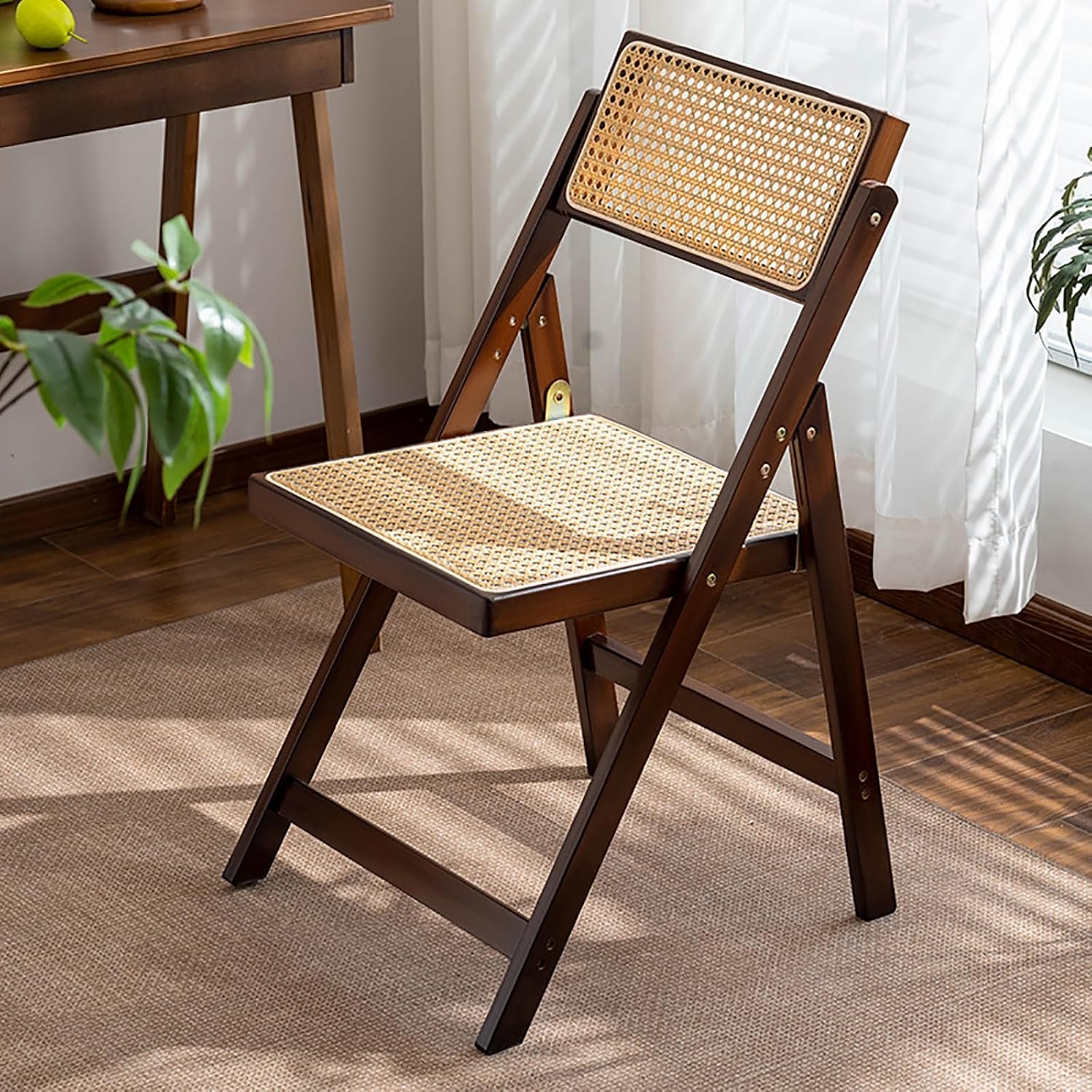 81PdkWchIhL._AC_SL1500_ Wooden Rattan Folding Chairs - 图片 1