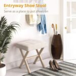Square Linen Makeup Stool - 图片 6