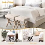 Square Linen Makeup Stool - 图片 4