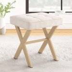 Square Linen Makeup Stool - 图片 5